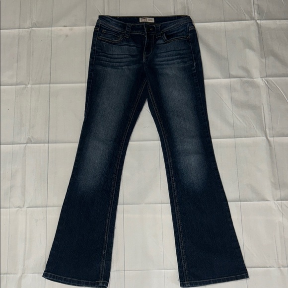 LEI Sophia hipster flare Dark Blue Women's Boot Cut Jeans - Picture 2 of 9